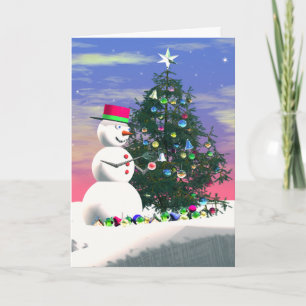Cartes Pour Fêtes Annuelles Noël de Snowman
