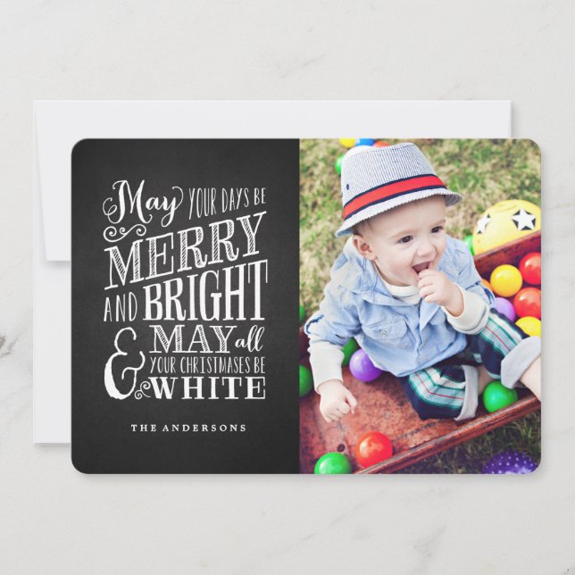 Cartes Pour Fêtes Annuelles Noël de tableau noir (Devant)