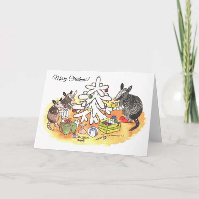 Cartes Pour Fêtes Annuelles Noël de tatou (Devant)