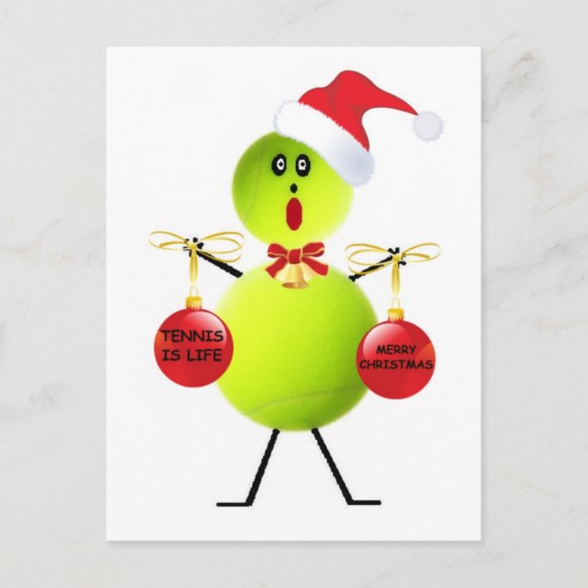 Cartes Pour Fêtes Annuelles Noël de tennis (Devant)