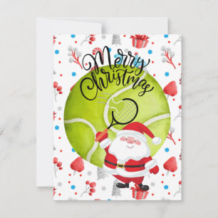 Cartes Pour Fêtes Annuelles Noël de tennis avec le Père Noël