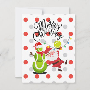 Cartes Pour Fêtes Annuelles Noël de tennis avec le Père Noël