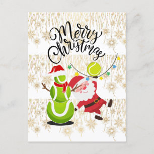 Cartes Pour Fêtes Annuelles Noël de tennis avec le Père Noël