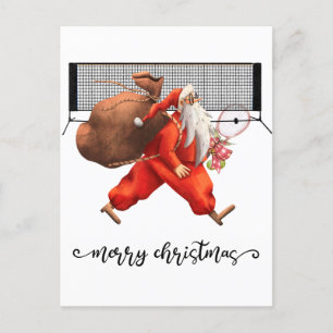 Cartes Pour Fêtes Annuelles Noël de tennis avec le Père Noël