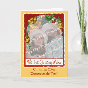 Cartes Pour Fêtes Annuelles Noël de tintements du carillon souhaite le cadre