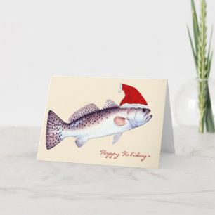 Cartes Pour Fêtes Annuelles Noël de truite mouchetée père Noël