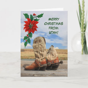 Cartes Pour Fêtes Annuelles Noël De Utah Western Boot