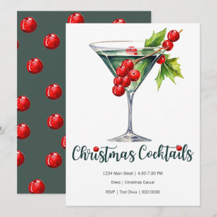 Cartes Pour Fêtes Annuelles Noël de vacances avec verre et baies