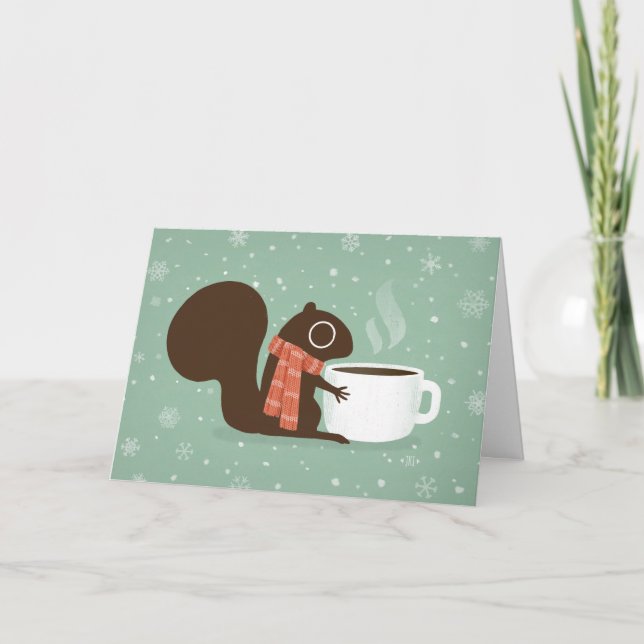 Cartes Pour Fêtes Annuelles Noël de vacances d'hiver de région boisée d'amant (Devant)