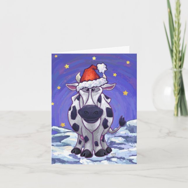 Cartes Pour Fêtes Annuelles Noël de vache (Devant)
