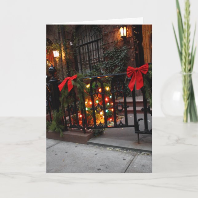 Cartes Pour Fêtes Annuelles Noël de ville (Devant)