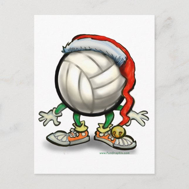 Cartes Pour Fêtes Annuelles Noël de volley-ball (Devant)