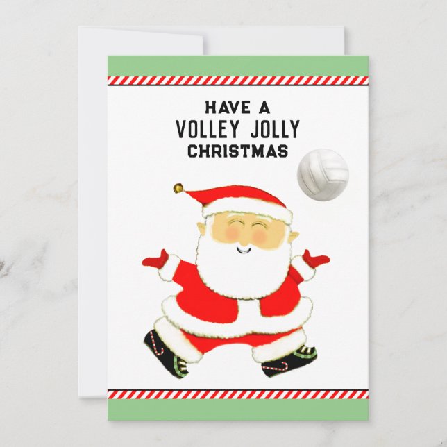 Cartes Pour Fêtes Annuelles Noël de volley-ball (Devant)