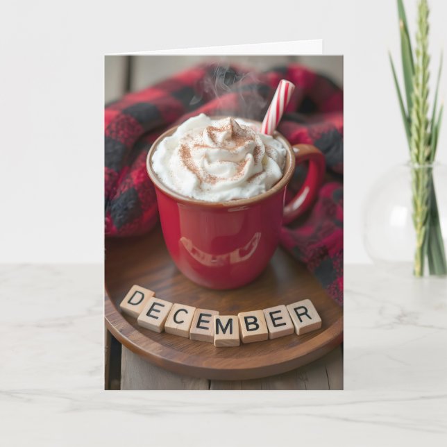 Cartes Pour Fêtes Annuelles Noël Décembre Chocolat chaud (Devant)