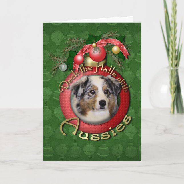 Cartes Pour Fêtes Annuelles Noël - Deck the Halls - Aussies (Devant)