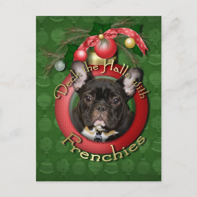 Cartes Pour Fêtes Annuelles Noël - Deck the Halls - Français - Turquoise (Devant)