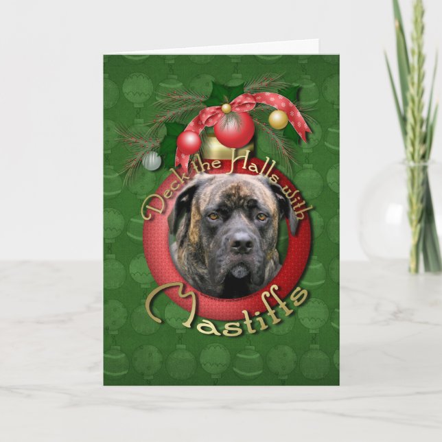 Cartes Pour Fêtes Annuelles Noël - Deck the Halls - Mastiffs - Cyclone (Devant)