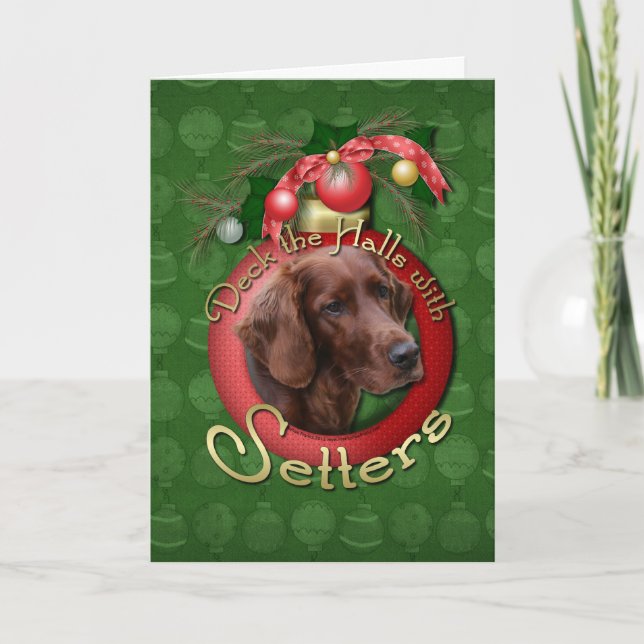 Cartes Pour Fêtes Annuelles Noël - Deck the Halls - Setters (Devant)