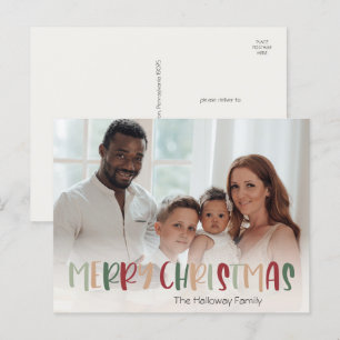 Cartes Pour Fêtes Annuelles Noël décontracté coloré photo complète