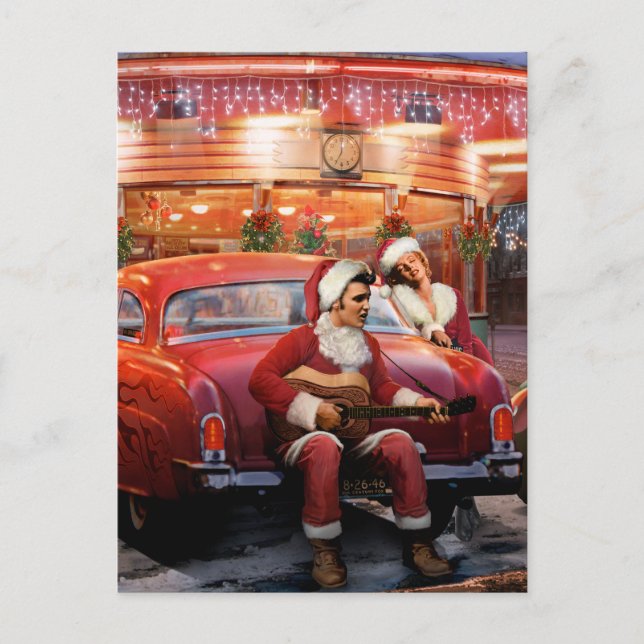 Cartes Pour Fêtes Annuelles Noël d'Elvis et de Marilyn (Devant)