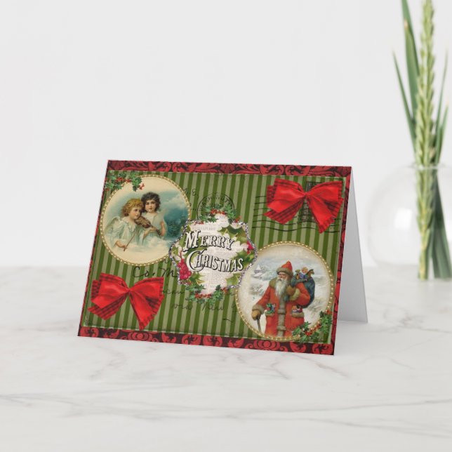 Cartes Pour Fêtes Annuelles Noël démodé (Devant)