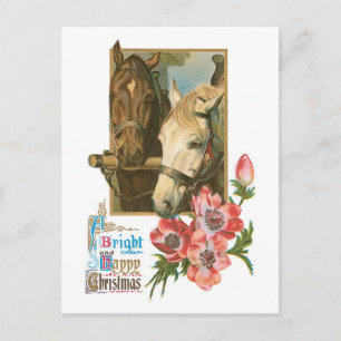 Cartes Pour Fêtes Annuelles Noël démodé, chevaux