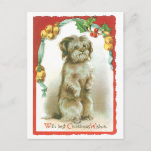 Cartes Pour Fêtes Annuelles Noël démodé, chiot