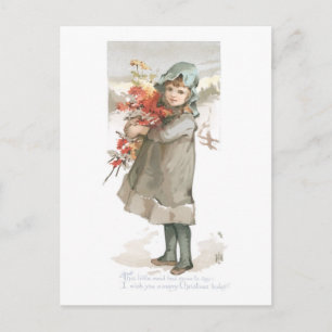 Cartes Pour Fêtes Annuelles Noël démodé, fille