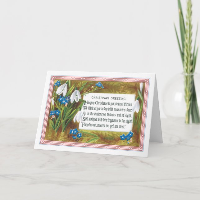 Cartes Pour Fêtes Annuelles Noël démodé, perce-neiges (Devant)