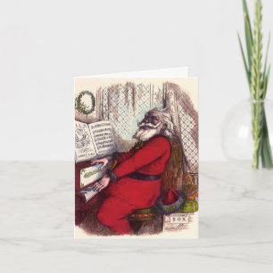 Cartes Pour Fêtes Annuelles Noël d'époque, Thomas Nast Santa Claus Piano