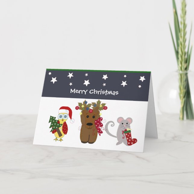 Cartes Pour Fêtes Annuelles Noël des amis de la forêt (Devant)