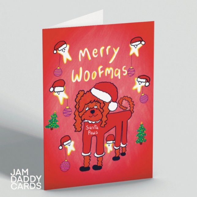Cartes Pour Fêtes Annuelles Noël des canicules de père Noël Paws (Créateur téléchargé)