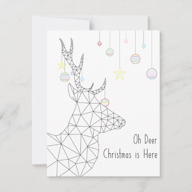 Cartes Pour Fêtes Annuelles Noël des cerfs (géométrique) (Devant)
