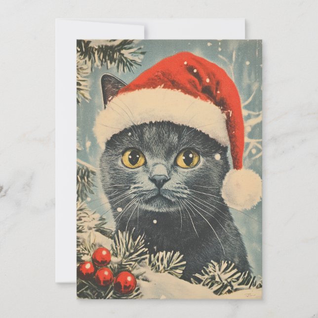 Cartes Pour Fêtes Annuelles Noël des chats Chartreux (Devant)