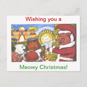 Cartes Pour Fêtes Annuelles Noël des chats, par Louis Wain