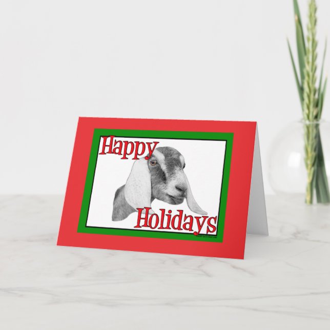 Cartes Pour Fêtes Annuelles Noël des chèvres nubiennes (Devant)