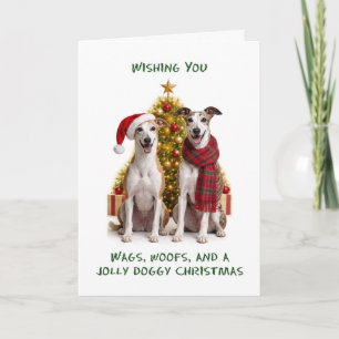 Cartes Pour Fêtes Annuelles Noël des Chiens Greyhound