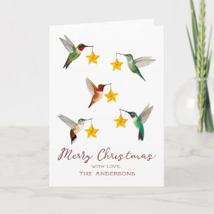 Cartes Pour Fêtes Annuelles Noël des colibris personnalisés