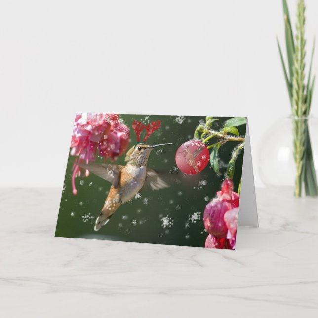 Cartes Pour Fêtes Annuelles Noël des colibris roux (Devant)