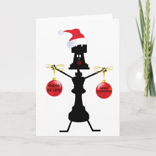 Cartes Pour Fêtes Annuelles Noël des échecs (Devant)