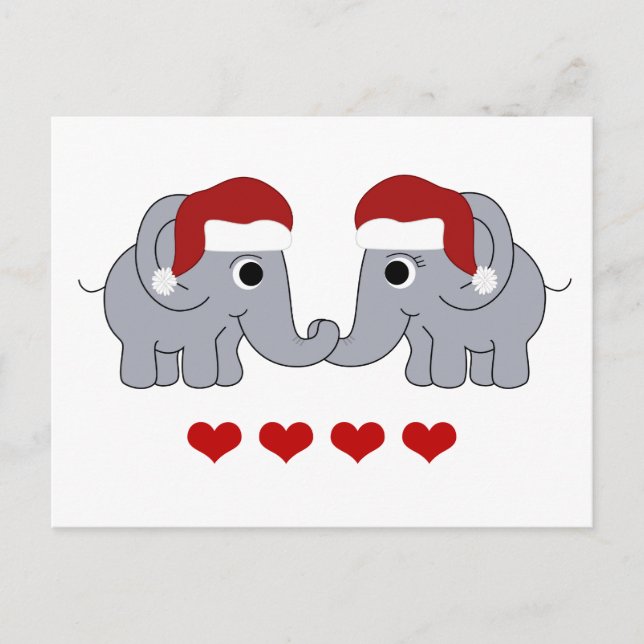 Cartes Pour Fêtes Annuelles Noël des éléphants (Devant)