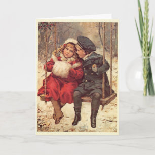 Cartes Pour Fêtes Annuelles Noël des enfants à coudre