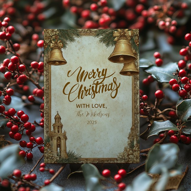 Cartes Pour Fêtes Annuelles Noël des Golden Bells (Créateur téléchargé)