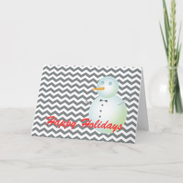 Cartes Pour Fêtes Annuelles Noël des neigeurs de chevrons gris et blanc