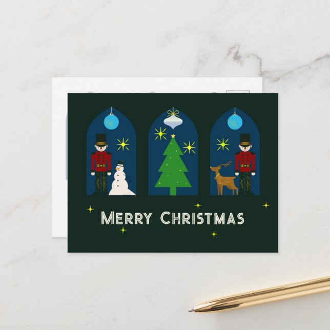 Cartes Pour Fêtes Annuelles Noël des noisettes (Devant/Arrière en situation)