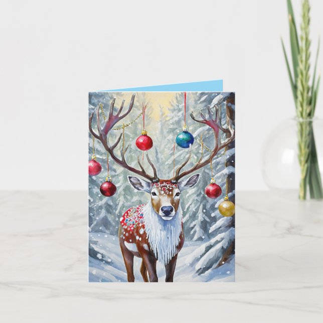 Cartes Pour Fêtes Annuelles Noël des rennes (Devant)