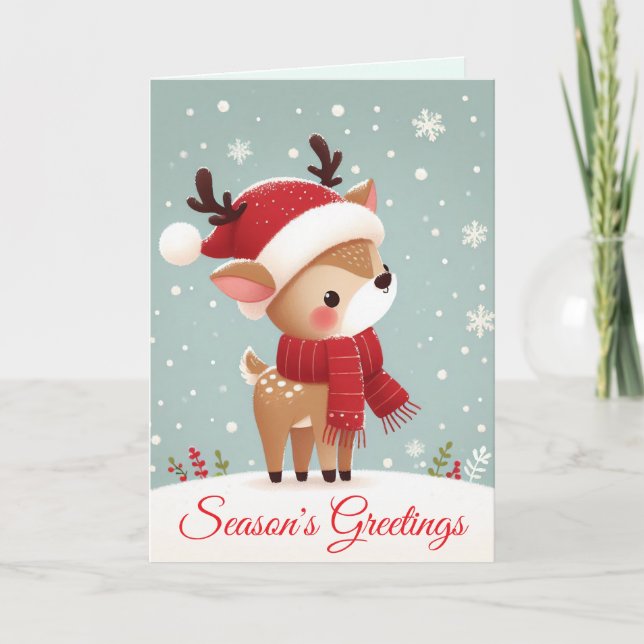 Cartes Pour Fêtes Annuelles Noël des rennes (Devant)