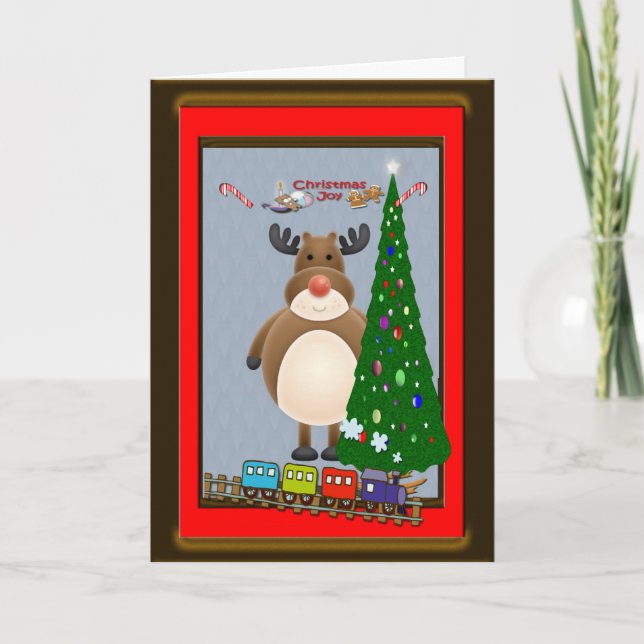Cartes Pour Fêtes Annuelles Noël des rennes (Devant)