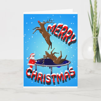 Cartes Pour Fêtes Annuelles Noël des rennes avec père Noël