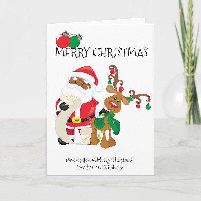 Cartes Pour Fêtes Annuelles Noël des rennes d'Afrique et d'Amérique (Devant)